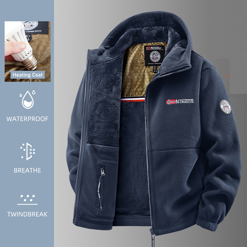 Windproof Jacket Softshell - Homens jaqueta aquecida inverno jaqueta de