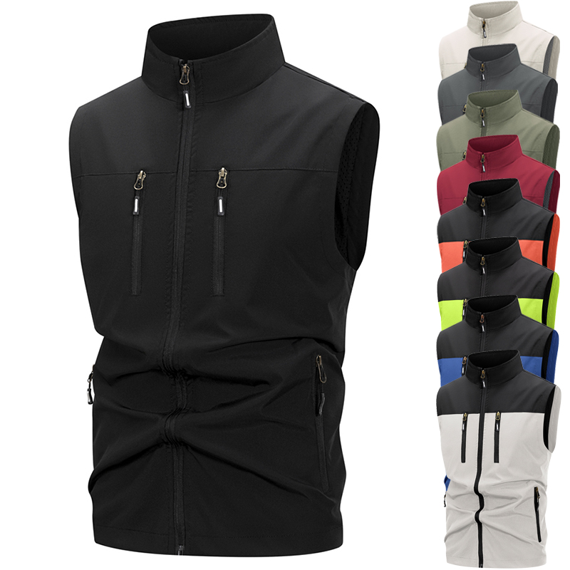 Windproof Jacket Softshell - Colete softshell leve masculino com bolsos