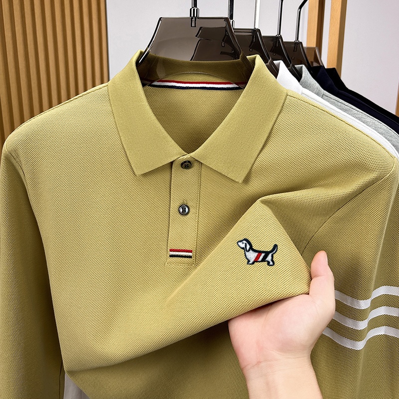 Winter Clothing Men Style - Camisa Polo Masculina de Manga Longa