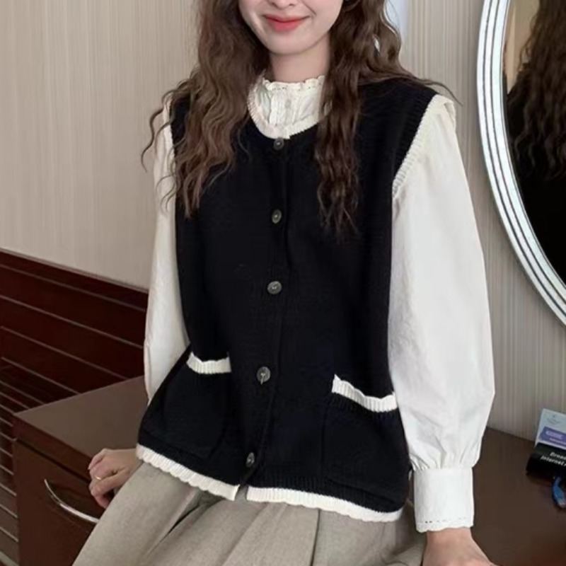 Estilo preppy camisola colete  - Winter Clothing Cute avaliação e preço