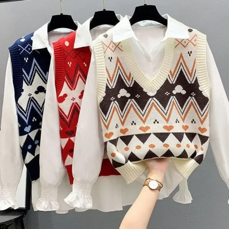 Coletes de malha com decote em - Winter Clothing Cute avaliação e preço
