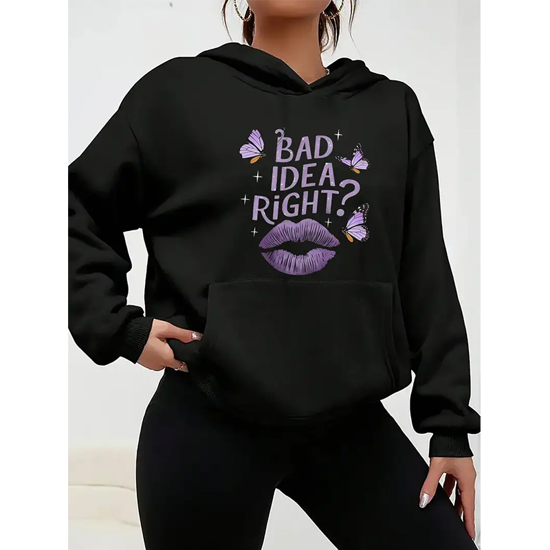 Slogan de moletons pretos femi - Winter Clothing Ideas avaliação e preço